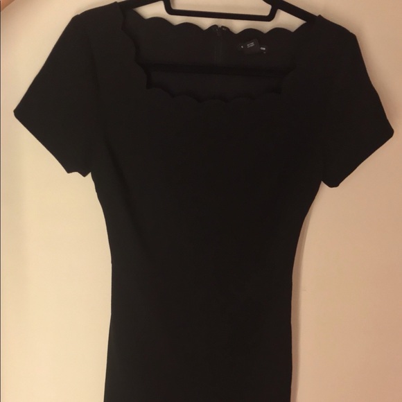 Club Monaco Avaline scalloped black mini dress - Picture 7 of 16